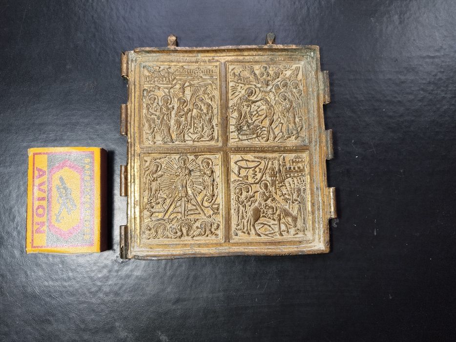 Икона меднолитая, створка от складня