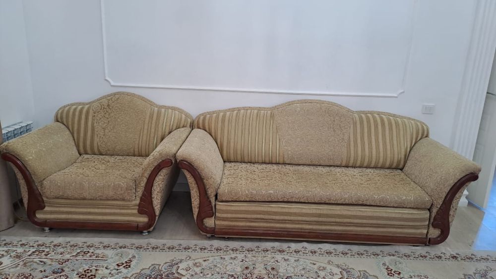 Продам диван софа и кресло раскладной!