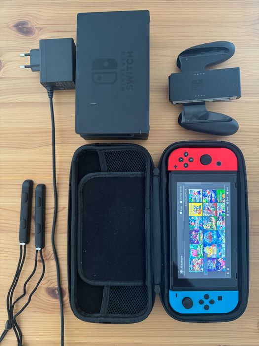 Nintendo Switch v2 Modat Chip - Card 128 GB - Pachet Complet
