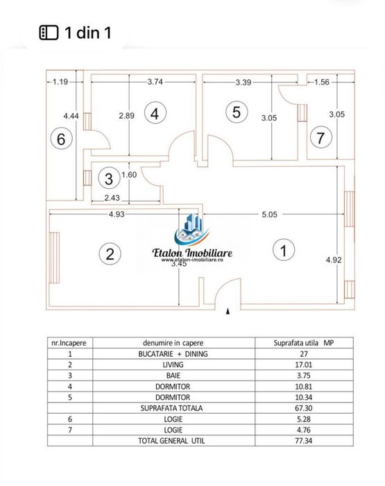 Apartament 3 camere, 2 balcoane, Precista Zona Mall — fotografia 3