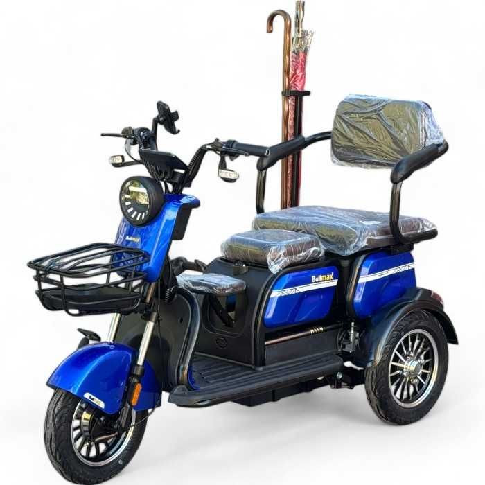 Триместна електрическа триколка С2+ 1500W, 5 батерии - 60V, 20Ah