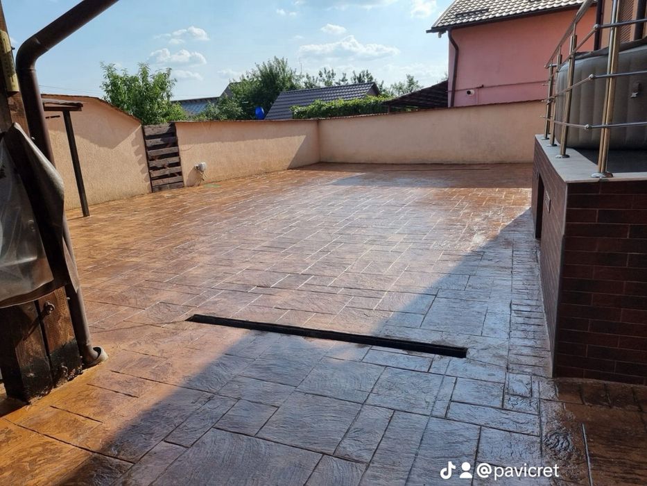 Pavaje curte,beton amprentat , beton imprimst