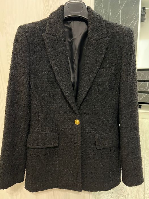 Sacou dama stofa tweed negru XS