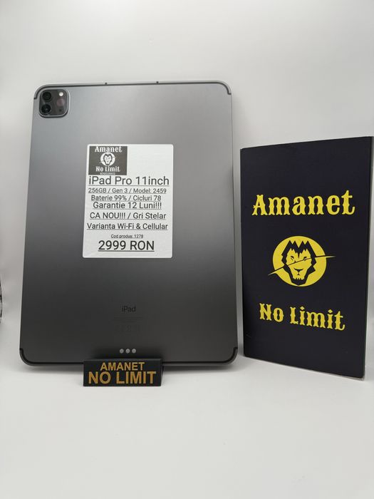 iPad Pro Generatia 3  Cellular & Wi-Fi 256GB/ 8GB CA NOU Garantie 1AN.