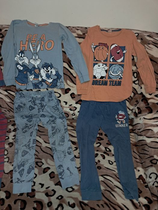 LOT 4 perechi pijamale copii, 100% bumbac, marimea 122-128