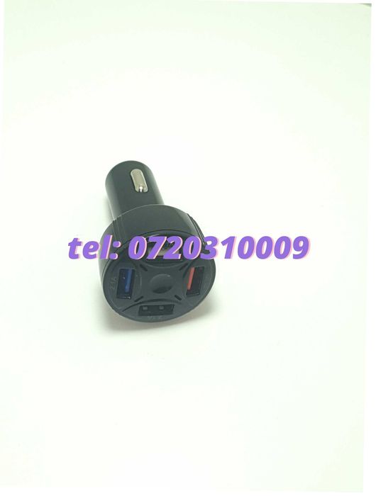 Incarcator Masina Auto 4 Porturi Bricheta Usb Qc Incarcare Rapida