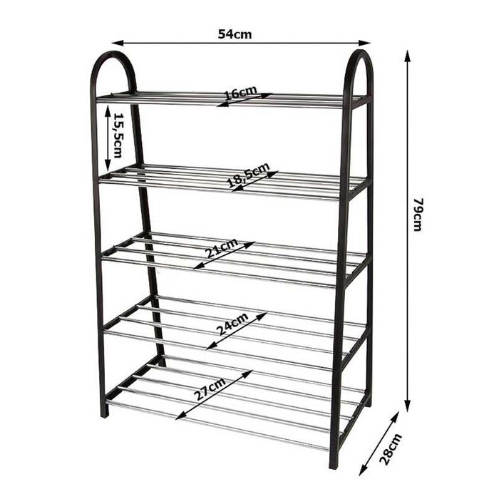 Рафт органайзер за обувки на 5 нива,поставка до входна врата за обувки