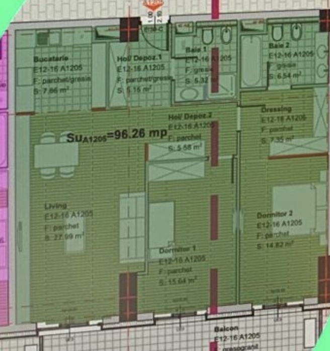 Apartament 3 camere, 96mp, semifinisat - OXYGEN