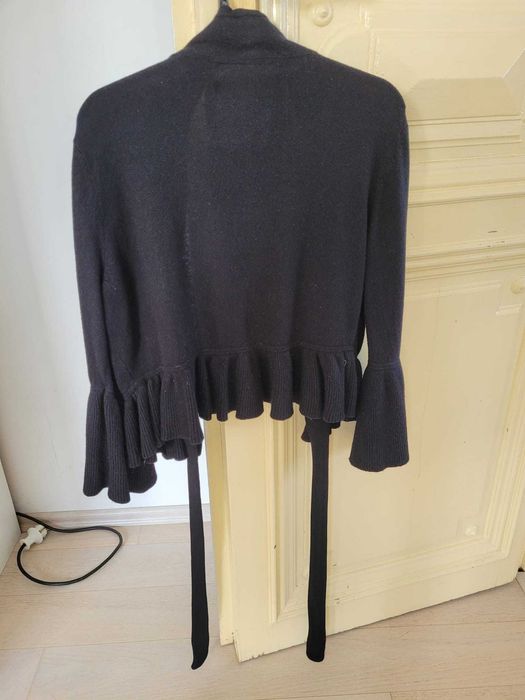 cardigan de lana negru