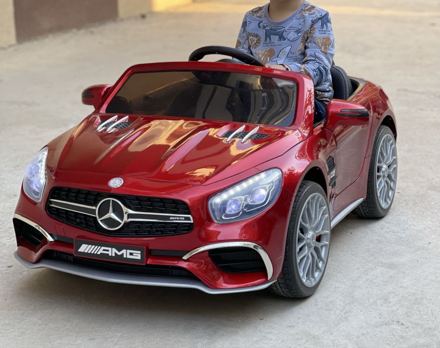 Masina electrica copii MERCEDES SL65 ROSU 12V cu telecomanda, scaune din piele