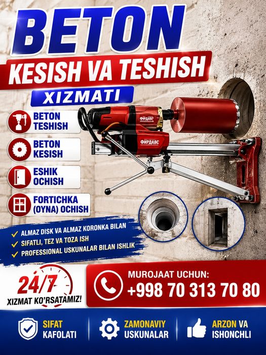 Bet on kesish eshik deraza fortichka ochish xizmatlari