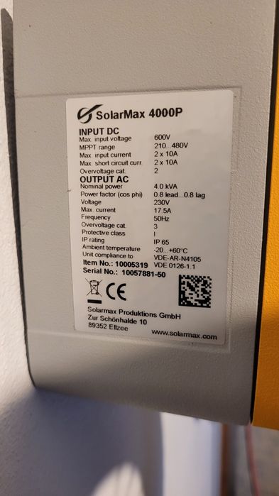 Invertor SolarMax mono 4kw