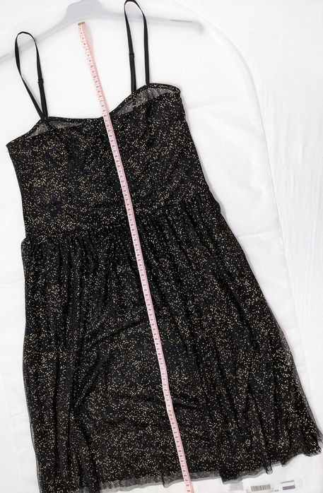Rochie nouă H&M Divided, mărime S, neagră cu sclipici auriu