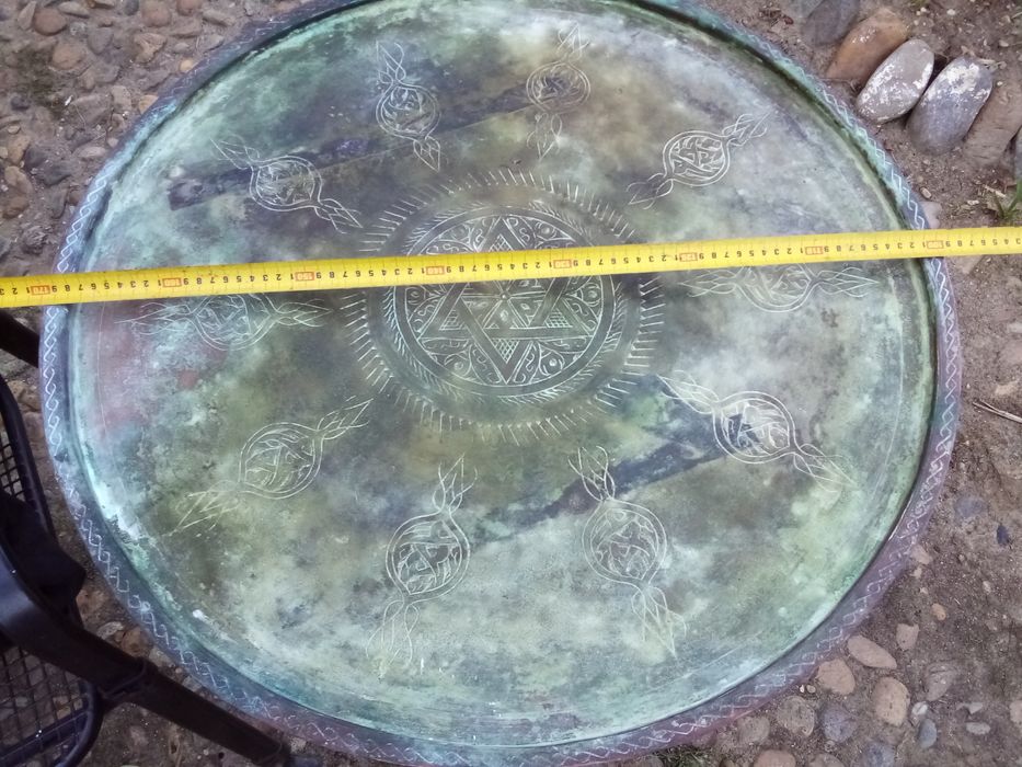 Vaza, scrumiera cap leu si tava artizanal alama evreic pt colecție