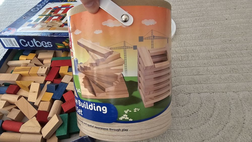 Set cuburi lemn pentru copii