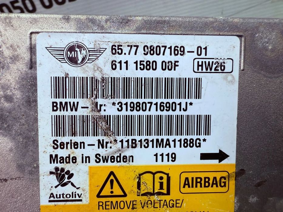 MODUL / CALCULATOR AIRBAG MINI COOPER S R56 LCI 2011 1.6 BENZINA 2010-2013 3 USI Hatchback COD OEM 9807169 980716901 611158000F 2010-2013