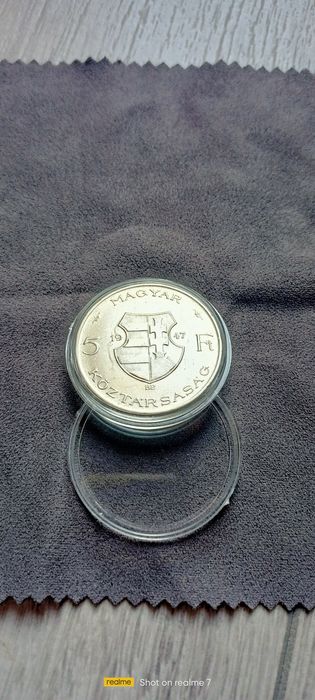 Сребърна монета 5 форинта 1947 Унгария