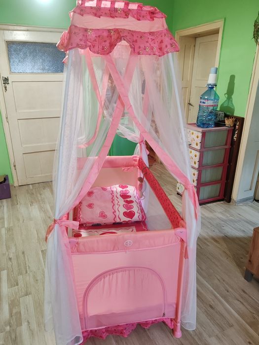 Детска кошара Lorelli Magic Sleep - Princess, розова