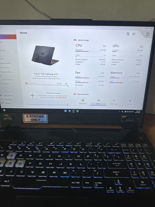 Laptop  gaming asus tuf a15 ryzen 9/gtx 1660