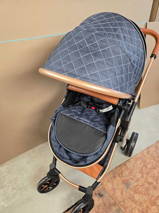 Бебешка количка 3 в 1, синьо