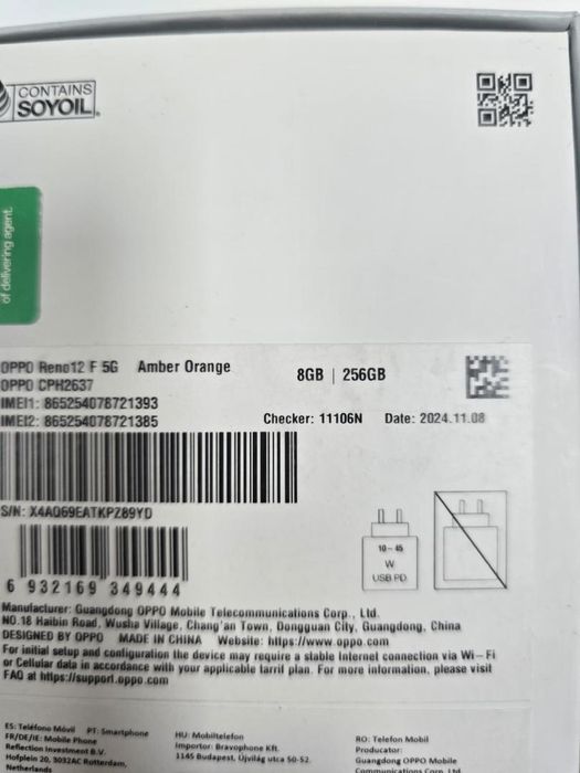 Telefon mobil Oppo Reno12 F, 8GB RAM, 256GB, 5G, Amber Orange -P-