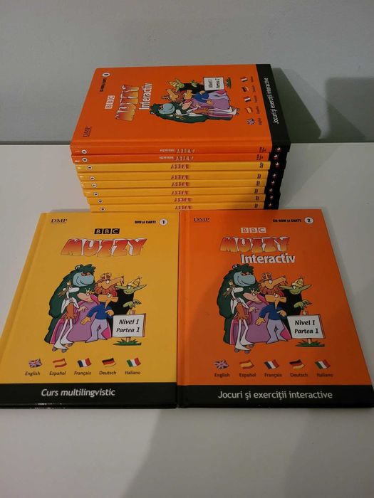 Colectie BBC Muzzy curs multiligvistic  8 DVD-uri, 3 CD-uri, 11 carti