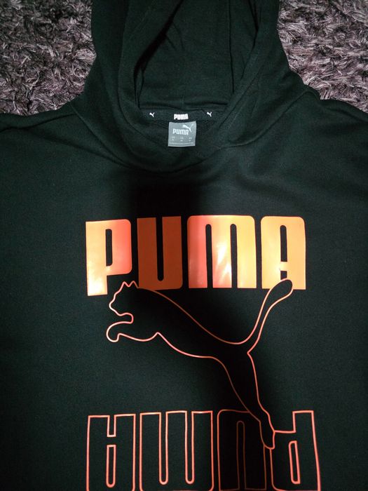 Дълго Черно худи с оранжеви елементи Puma