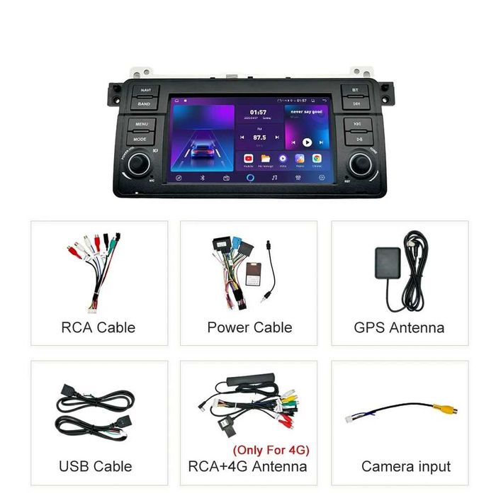 7-инчова мултимедия за BMW 3 Series E46 (1998–2005) – Android Carplay
