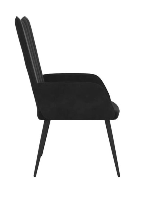 Scaun de relaxare, negru, catifea