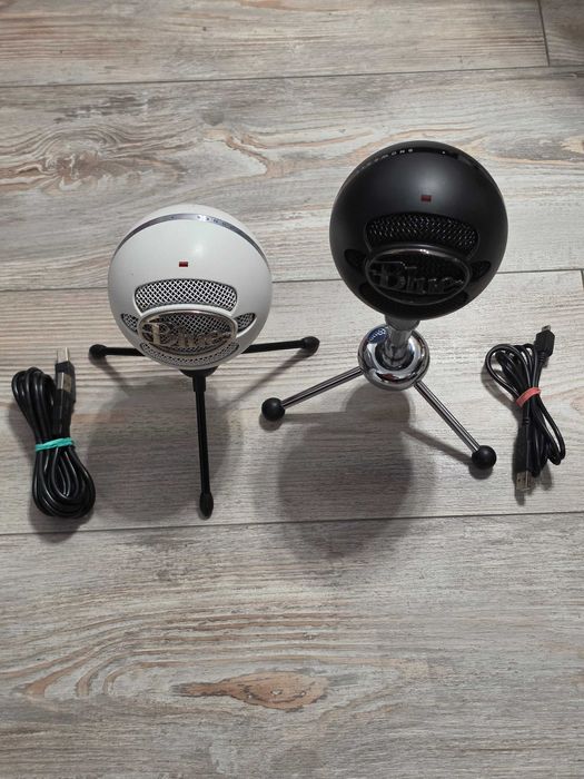 Microfon Blue The Snowball alb si negru