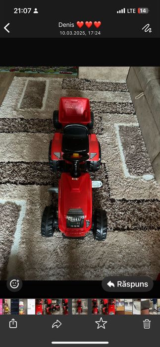 Vand tractor  Smoby cu pedale si remorca