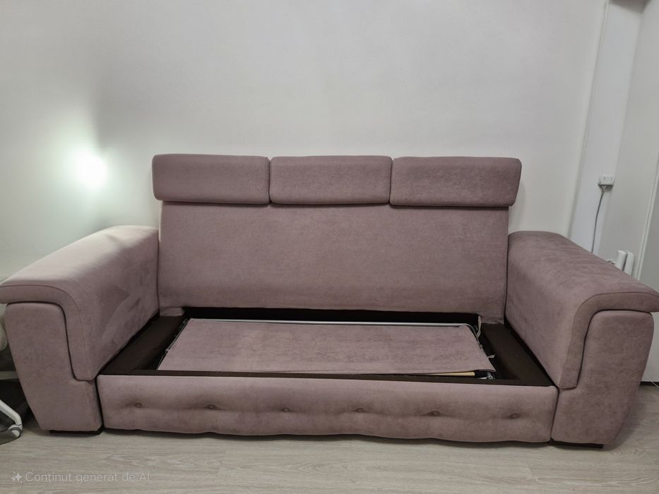 Canapea lila, extensibila, stare impecabila