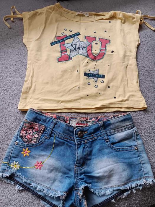 Детски тениски, къси панталони, пола, дънки ,122 ,128, 134, 140 размер