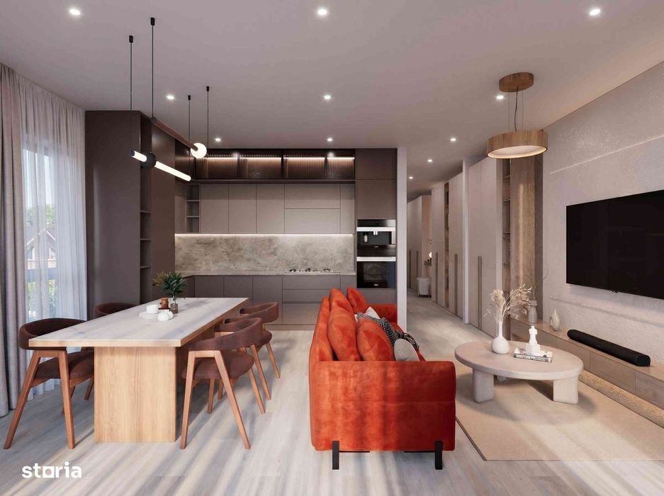 Apartament nou cu terasă și curte
