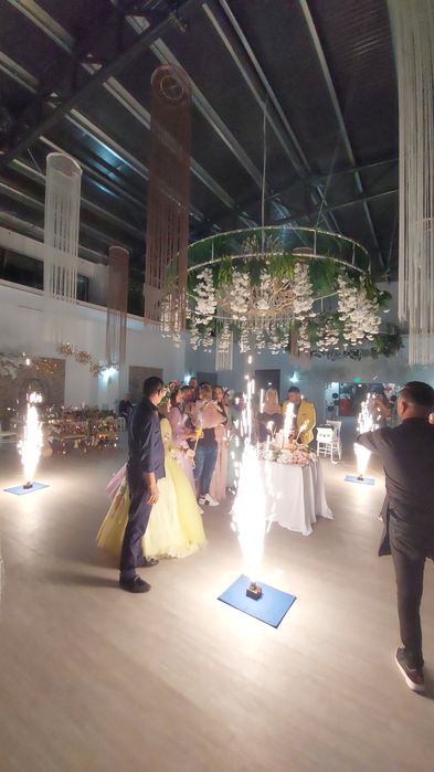 Fum greu dansul mirilor cabina foto artificii