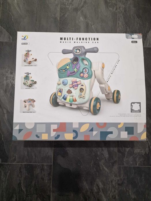 Уокър за прохождане 4 в 1 - Уокър, тротиметка, и колело и маса за игра