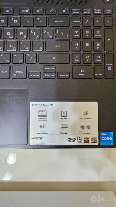 Игровой ноутбук ASUS TUF Dash F15 FX517ZM i5-12450H 16G DDR5 RTX3060