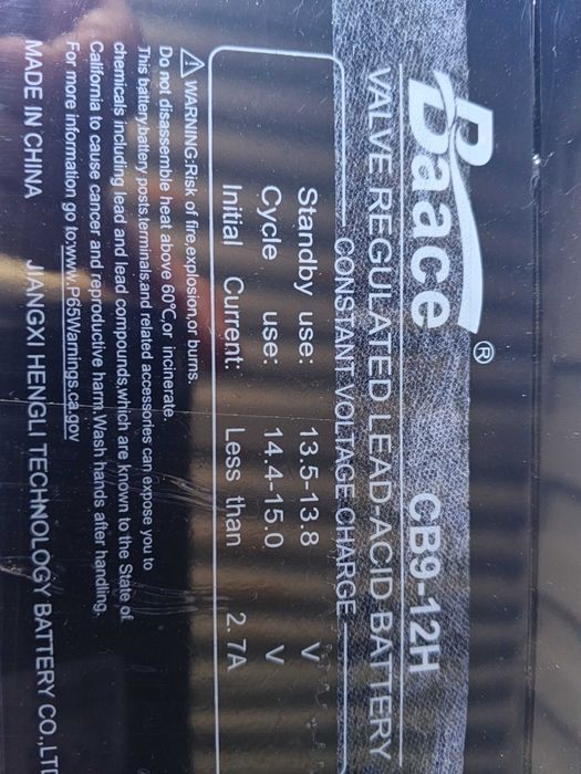 baterii 9AH,noi,configurate cate 6 in serie