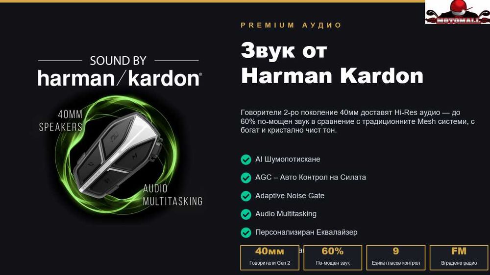INT Bluetooth хедсет пакет за каска Intercom ERA 1 X