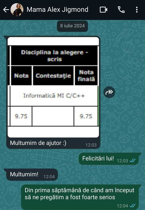 Meditatii Matematica si Informatica cu SUPORT 24/7 100 ron/2