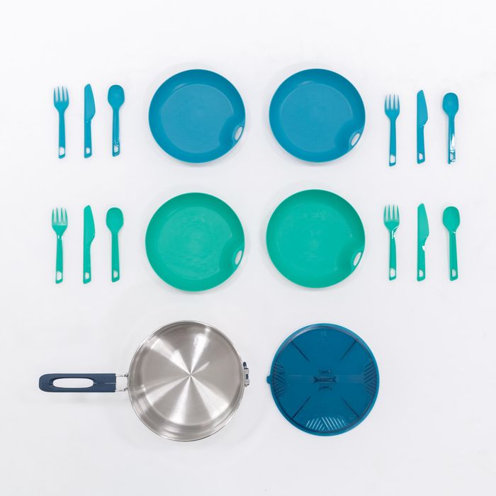 Set de gătit 100 pentru camping, din oțel - produs resigilat Decathlon