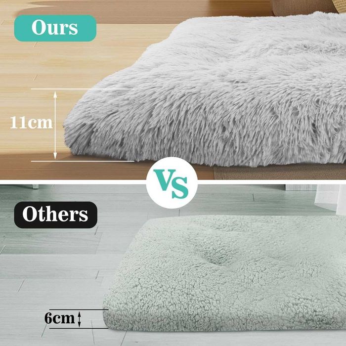 Пухкаво легло за кучета сиво 76х54х11 см