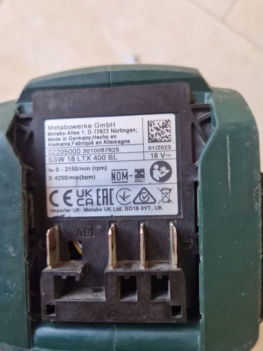 Metabo SSW 18 LTX 400 BL - masina de insurubat cu impact