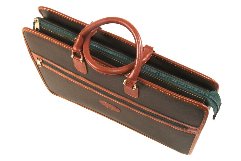 Servieta HOLIDAY, piele si material impermeabil, Made in Italy, NOUA