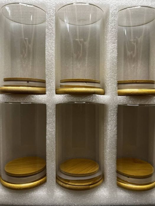 стеклянные банки с деревянными крышками 600мл