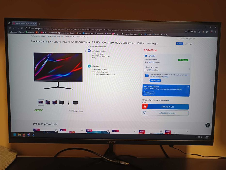 Monitor Acer NITRO QG270S3