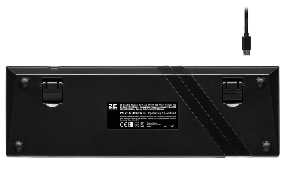 ; Игровая клавиатура 2E KG380 USB 68 key Gateron Red Switch Black