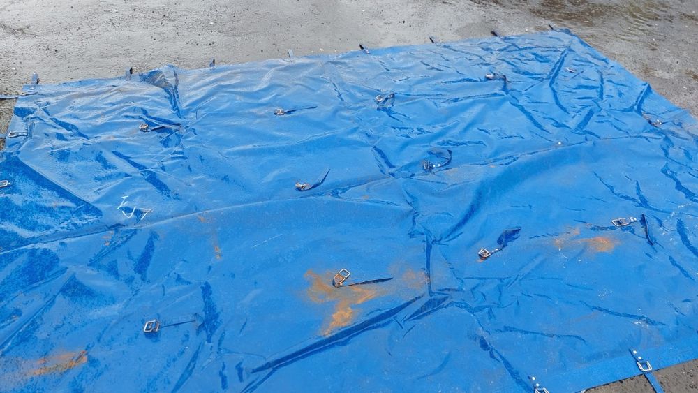 Prelata albastra groasa și rezistenta  de remorca camion, 3 bucati