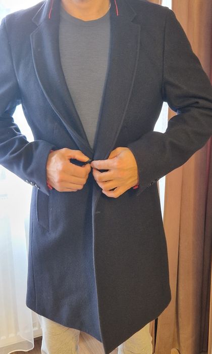 Vand palton barbati Zara bleumarin inchis, mar L/ 42