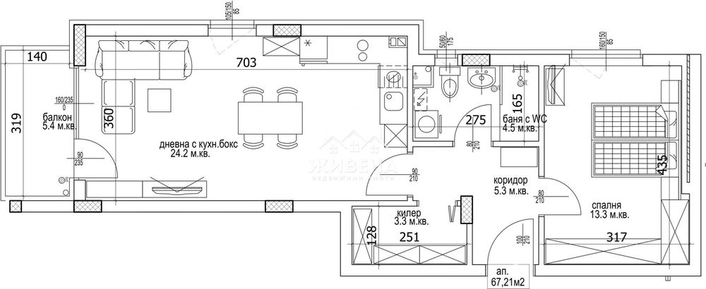 2-стаен апартамент, строеж, БДС, Кайсиева градина, 79 кв.м